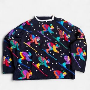 Vintage VTG Michael Simon neon Skier Sweater